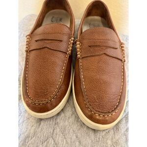 Men’s Leather Silde-On Slip-On Brown Loafers Sz 8